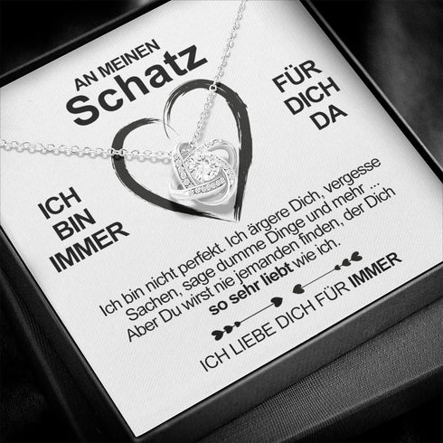 Divesart - Weißgold Halskette - An meinen Schatz - Ich Liebe Dich